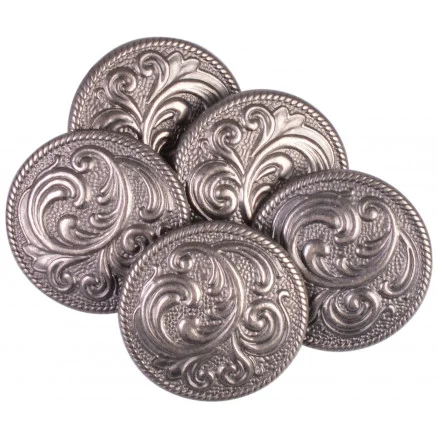 Knapp Tenn Blad Antik Silver 22mm med öga – 5 st Outlet
