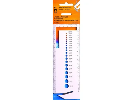 Pony Stickmätare m. kniv Plast 2-10 mm (0 till 15 US) risnedsättning