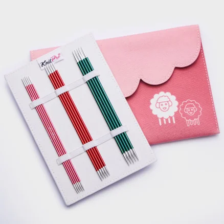 KnitPro Zing Strumpstickeset Aluminium 15 cm 2-4 mm 5 storlekar I lager