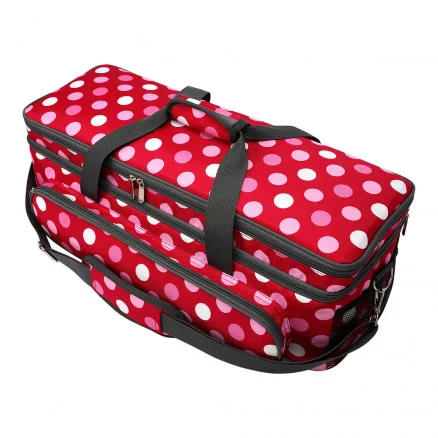 Kampanj Infinity Hearts Förvaringsväska Röd med Prickar 57x20x20cm