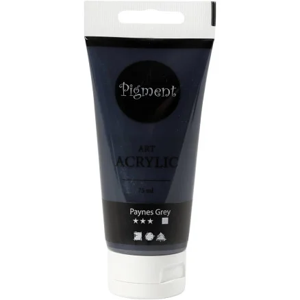 Akrylfärg, halvblank, transparent, paynes grey, 75 ml/ 1 flaska risnedsättning