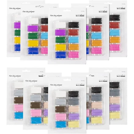 Begränsad tid Fine Clay Polymer, colorful, pastellfärger, 120x20 g/ 1 förp.