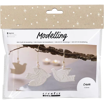 risnedsättning Mini DIY Kit Modellera, Duvor, off white, 1 förp.