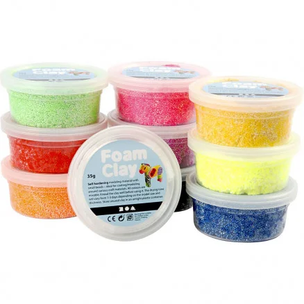 Lågt pris Foam Clay , Ass. färger, basic, 10x35g