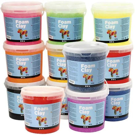 Nedsatt pris Foam Clay, Innehållet kan variera, Ass. färger, 12x560g/ 1 frp.