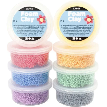 Foam Clay Large, mixade färger, 8x20 g/ 1 förp. Nyhet