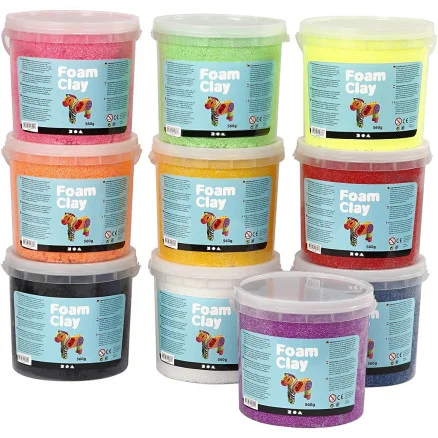 Rabatt Foam Clay, Ass. färger, 10x560g/ 1 frp.