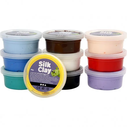 Silk Clay , Ass. färger, Basic 1, 10x40g Trygg betalning
