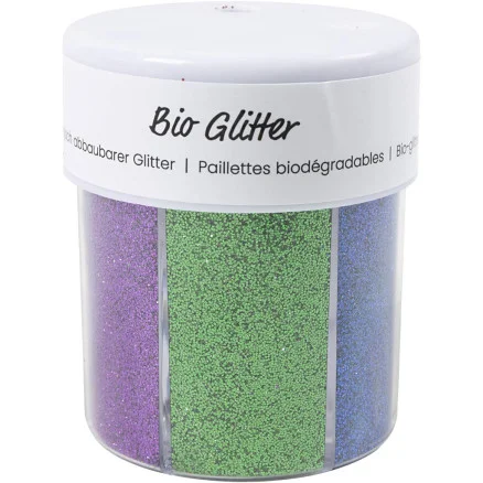 Bio-glimmer, mixade färger, 6x28 ml/ 1 burk Snabb frakt
