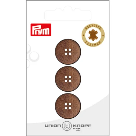 Prym Läderknapp Brun 18 mm – 3 st. Begränsad tid