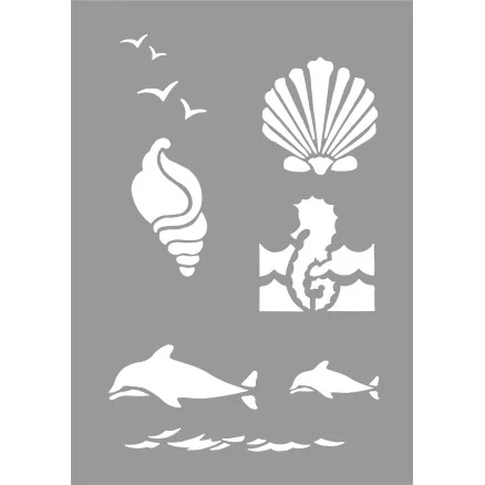 Fynd Stenciler/Schablon Livet i havet 21 x 29 cm