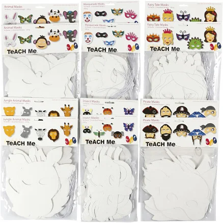Kartongmasker, H: 15-22 cm, B: 24-25 cm, vit, 192 st./ 1 förp. Erbjudande
