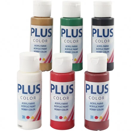 Plus Color Hobbyfärg, julfärger, 6x60 ml Beställ nu