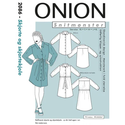 ONION Snittmönster Plus 9025 Skjorta och skjortklänning Storlek. XL-5XL Fynd