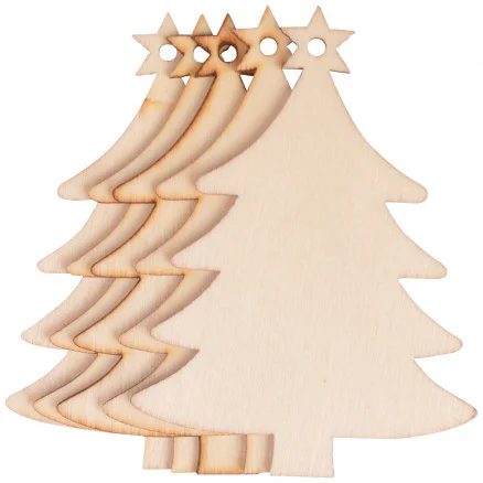 Rabatter Infinity Hearts Till och frånkort Julgran Trä Natur 8,7x6,4cm – 5 st