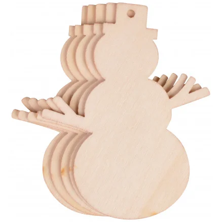 Rabatter Infinity Hearts Till och Frånkort Snögubbe Trä Natur 9x6,9cm – 5 st