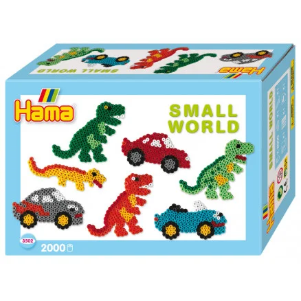Outlet Hama Midi Presentask 3502 Small World Bilar och Dinosaurer