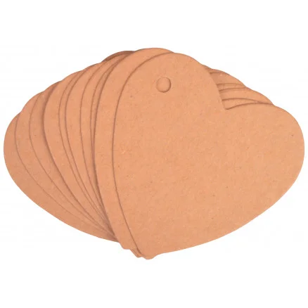Begränsat antal Infinity Hearts Till och Frånkort Hjerte Karton Brun 5,5x5,5cm – 10 stk