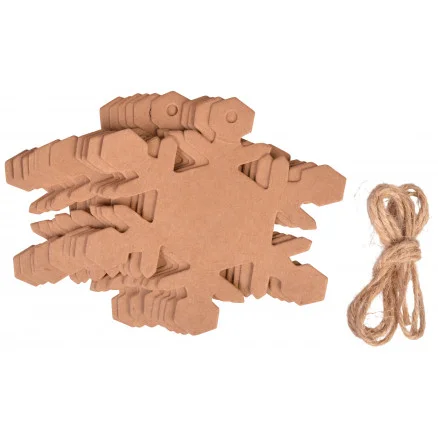 Infinity Hearts Till och Från Kort Snöflinga Kartong Brun 9x9cm – 10 st Endast idag