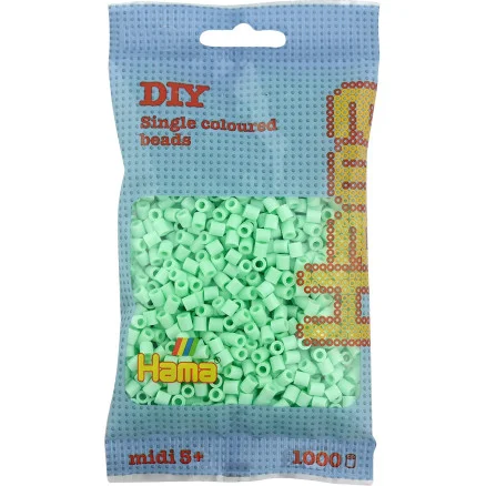Begränsat antal Hama Midi Pärlor 207-98 Pastell Mint – 1000 st