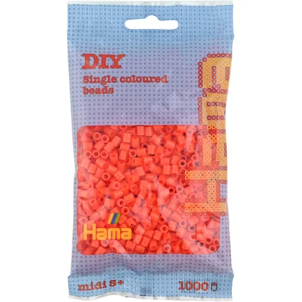 Hama Midi Pärlor 207-04 Orange – 1000 st. Premium