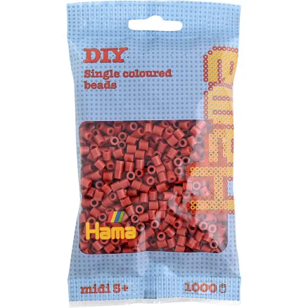 Kundfavorit Hama Midi Pärlor 207-20 Rödbrun – 1000 st.