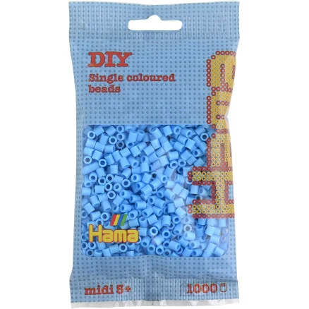 Begränsat antal Hama Midi Pärlor 207-46 Pastell Blå – 1000 st