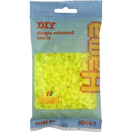 Hama Midi Pärlor 207-34 Neon Gul – 1000 st risnedsättning