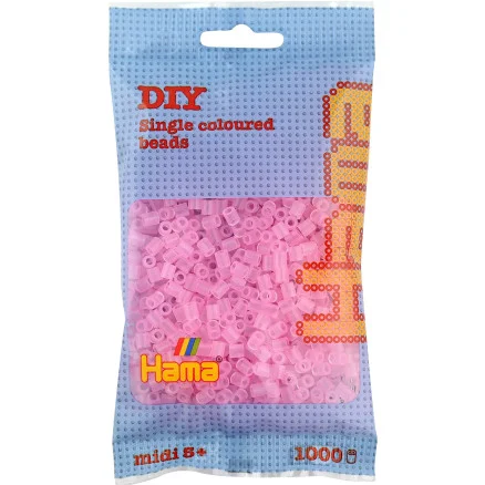 Hama Midi Pärlor 207-72 Transparent Mörkrosa – 1000 st. Säker betalning