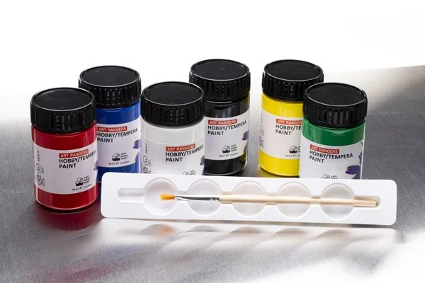 Hobby Akrylfärg Set 6 x 60 ml M/ Palett & Pensel Fynd