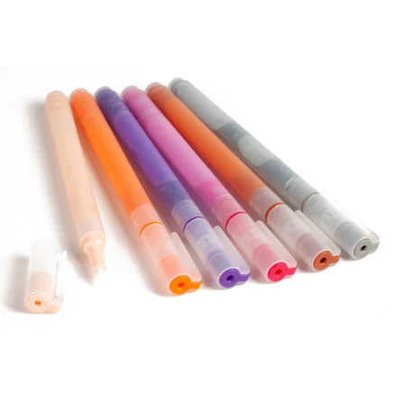 Stentusch/Tuschpenna Orange/Lila färger 1mm – 6 st Sista chansen