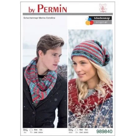 Begränsat antal Schachenmayr Merino Extrafine 120 Mönster Stickad Mössa och Halstub