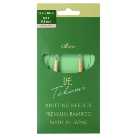 Clover Takumi Pro Bambu Rundstickor med kullager 40cm 5,5mm Säker betalning