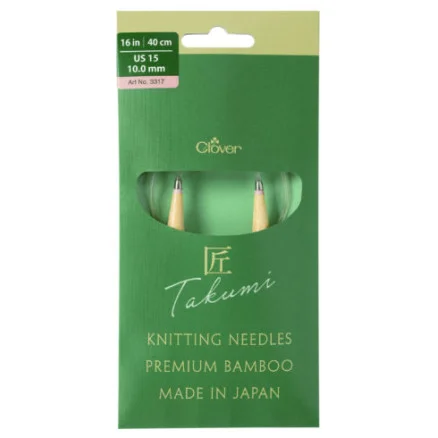 Sänkt pris Clover Takumi Pro Bambu Rundstickor med kullager 40cm 10.0mm