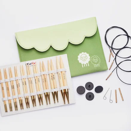 Snabb frakt KnitPro Bamboo Ändstickor-set Bambu 60-80-100 cm 3-10 mm 10 storlekar – Deluxe