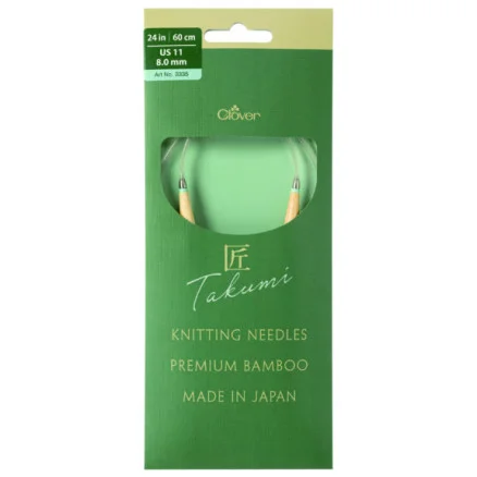 Clover Takumi Pro Bambu Rundstickor med kullager 60cm 8.0mm Fynd