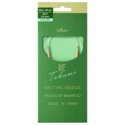 risnedsättning Clover Takumi Pro Bambu Rundstickor med kullager 60cm 3,5mm