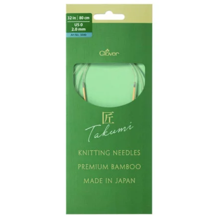 Premium Clover Takumi Pro Bambu Rundstickor med kullager 80cm 2.0mm