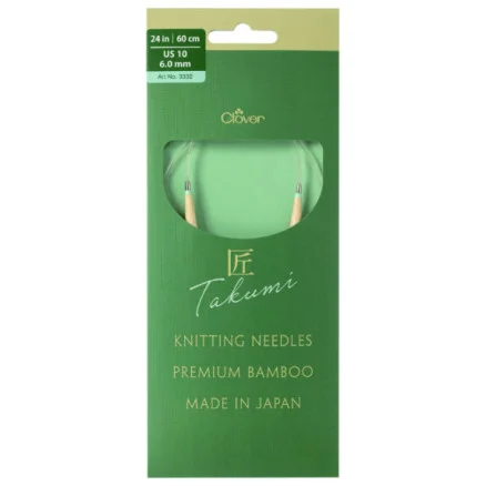 Endast denna vecka Clover Takumi Pro Bambu Rundstickor med kullager 60cm 6.0mm