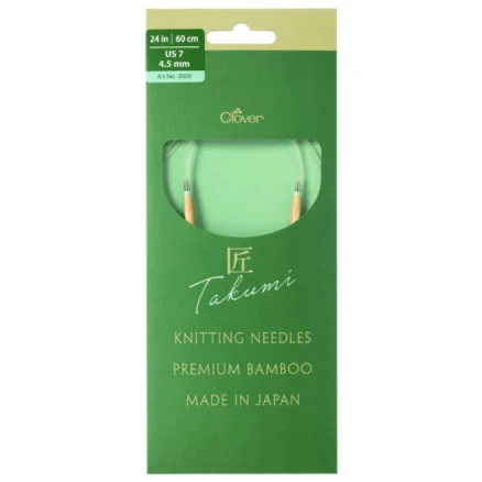 Beställ nu Clover Takumi Pro Bambu Rundstickor med kullager 60cm 4,5mm