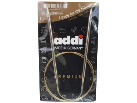 Addi Turbo Rundstickor Mässing 80cm 5,00mm / 31.5in US8 Billigare