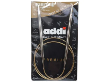Addi Turbo Rundstickor Mässing 80cm 6,00mm / 31.5in US10 Rabatter