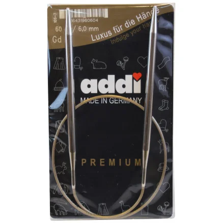 Addi Turbo Rundstickor Mässing 60cm 6,00mm / 23.6in US10 Kampanjpris