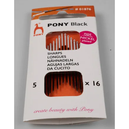 Pony Black Synål Str. 5 – 16 styck Sista chansen