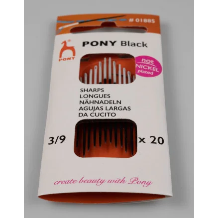Nedsatt pris Pony Black Synål Str. 3/9 – 20 styck