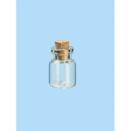Mini Glasflaska/Burk med Kork 16x22mm – 8 st Kundfavorit