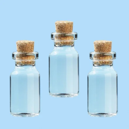 Mini Glasflaska/Burk med Kork 10x30mm – 8 st Beställ idag