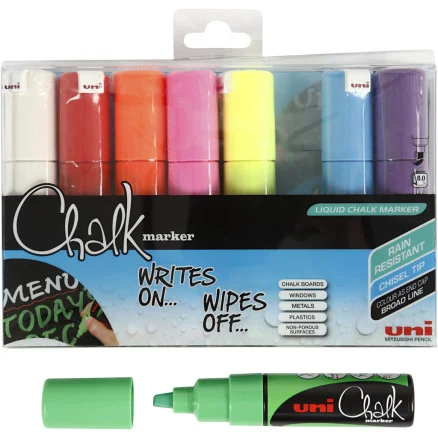 Chalk Marker, spets 8 mm, mixade färger, 8 st./ 1 förp. Handla nu