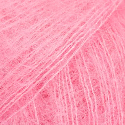 DROPS Kid-Silk Garn Unicolor 62 Strawberry Ice Nedsatt pris