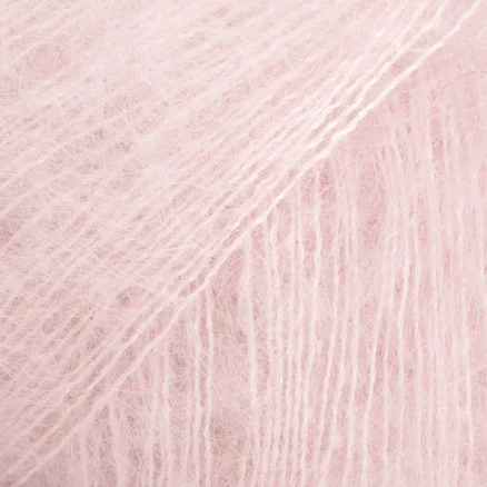 Populär DROPS Kid-Silk Garn Unicolor 63 Puderrosa